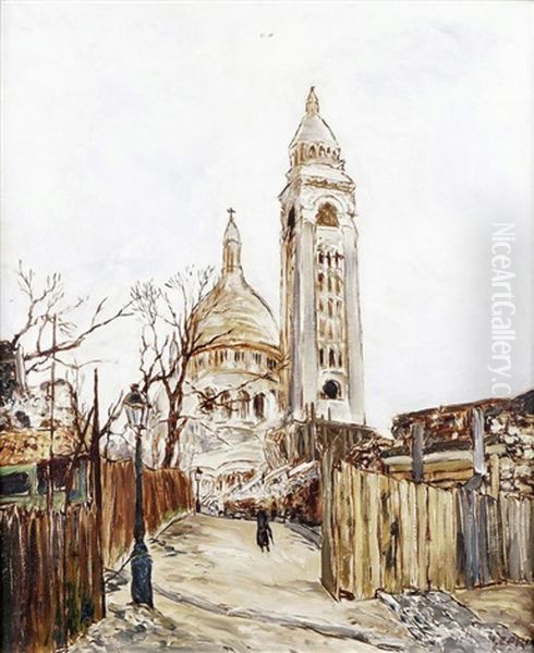Paris, Montmartre Et Le Sacre-coeur Oil Painting by Marcel Leprin