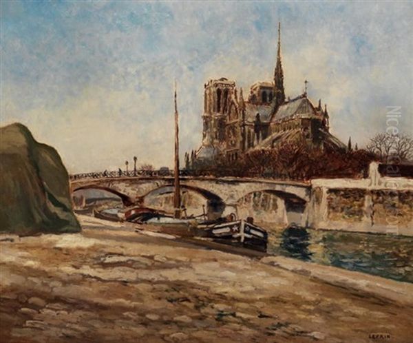 Le Chevet De Notre Dame Oil Painting by Marcel Leprin