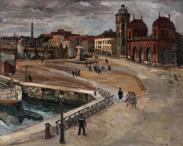 Marins Sur Le Port, Dunkerque Oil Painting by Marcel Leprin