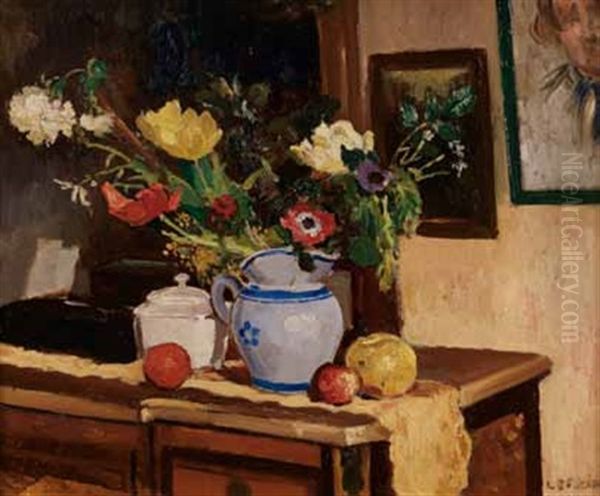 Bouquet De Fleurs Oil Painting by Marcel Leprin