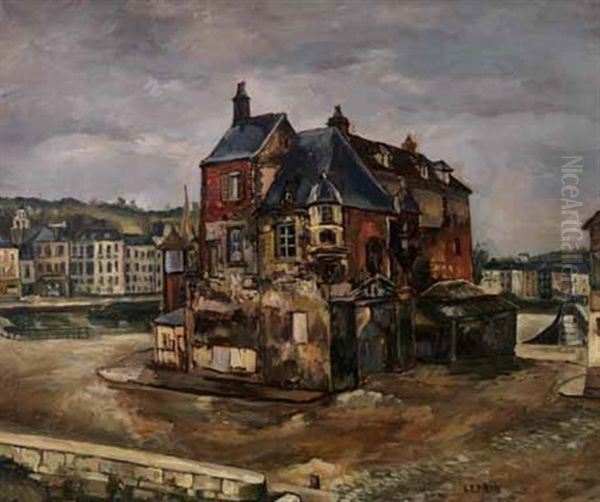 La Lieutenance A Honfleur Oil Painting by Marcel Leprin