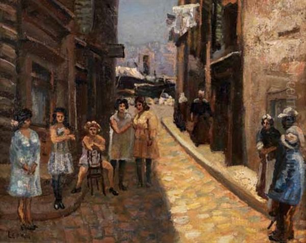 Filles De Joie A Marseille Oil Painting by Marcel Leprin