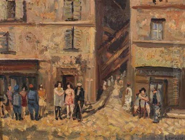 Rue Chaude A Marseille Oil Painting by Marcel Leprin