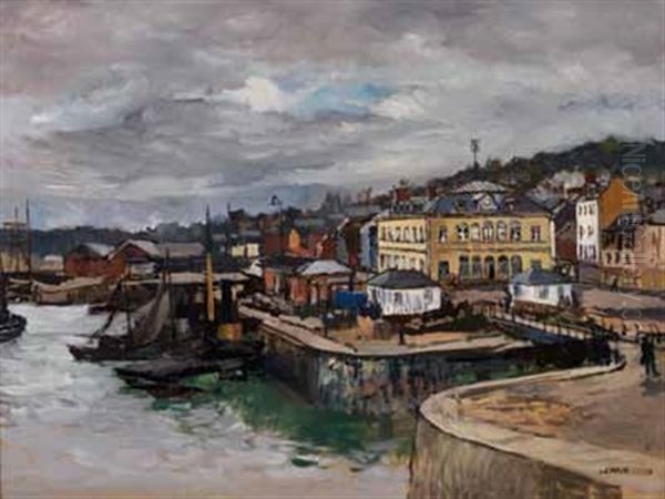 Honfleur, Auberge Du Cheval Blanc Oil Painting by Marcel Leprin