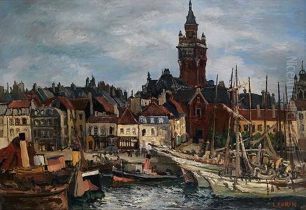 Le Port De Dunkerque Oil Painting by Marcel Leprin