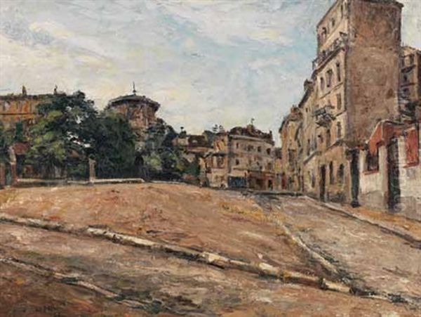 Place Jean-baptiste Clement, Montmartre Oil Painting by Marcel Leprin