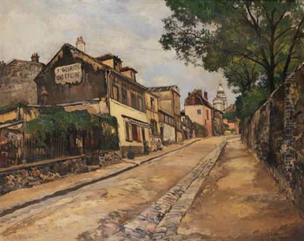 La Maison Georges A Montmartre Oil Painting by Marcel Leprin