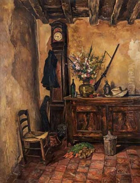 Interieur Paysan Oil Painting by Marcel Leprin