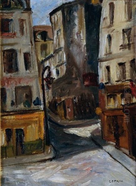 Vieille Rue A Paris Oil Painting by Marcel Leprin