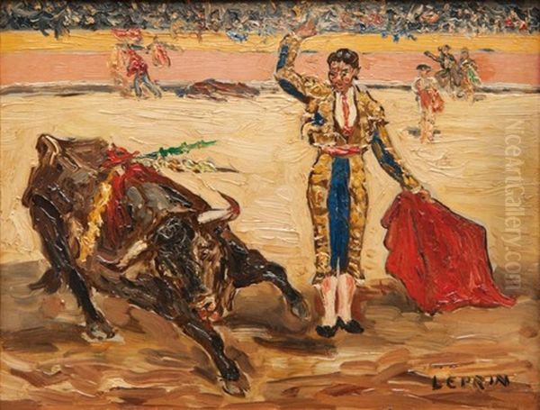 Scene De Tauromachie Oil Painting by Marcel Leprin
