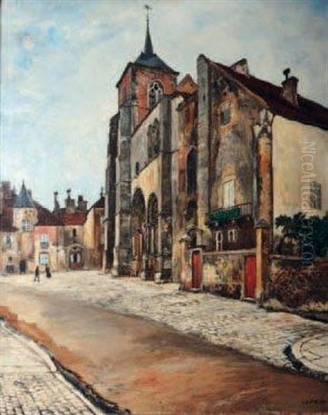 L'eglise Saint Lazare D'avallon Oil Painting by Marcel Leprin