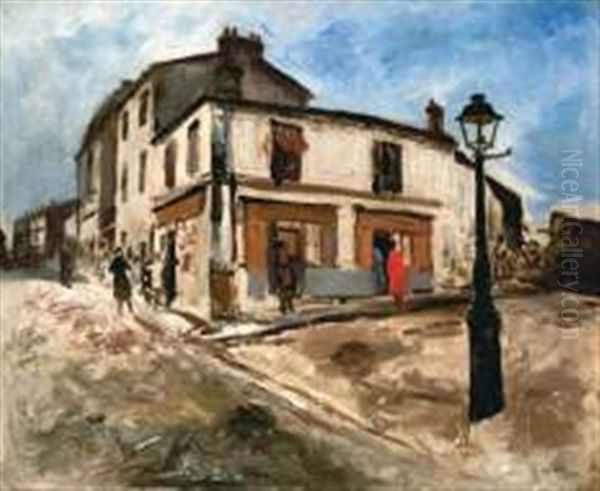 Petite Place Animee A Paris Oil Painting by Marcel Leprin