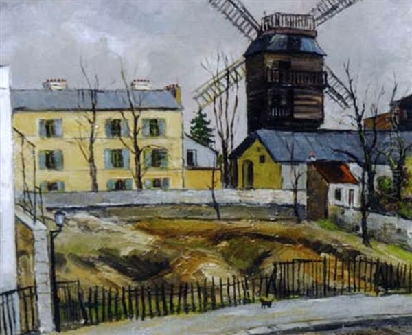 Montmartre, Le Moulin De La Galette Oil Painting by Marcel Leprin