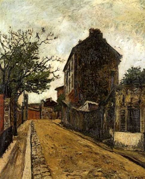 Rue A Montmartre Oil Painting by Marcel Leprin