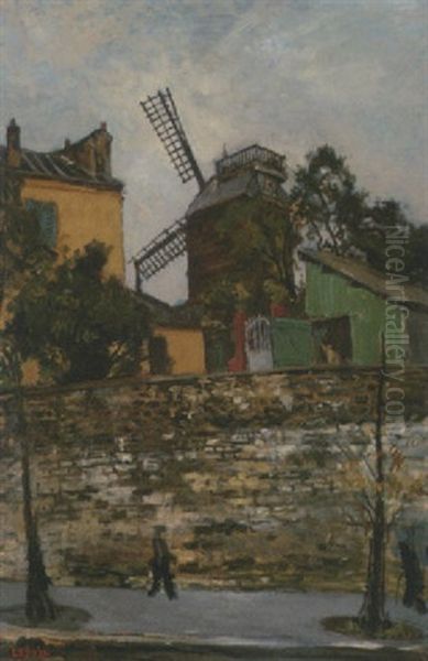 Le Moulin De La Galette Oil Painting by Marcel Leprin