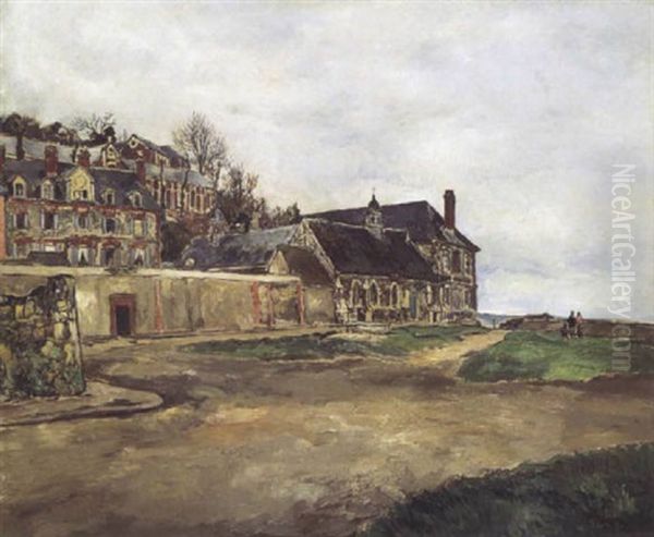 Honfleur, Vieilles Maisons Pres De La Mer Oil Painting by Marcel Leprin