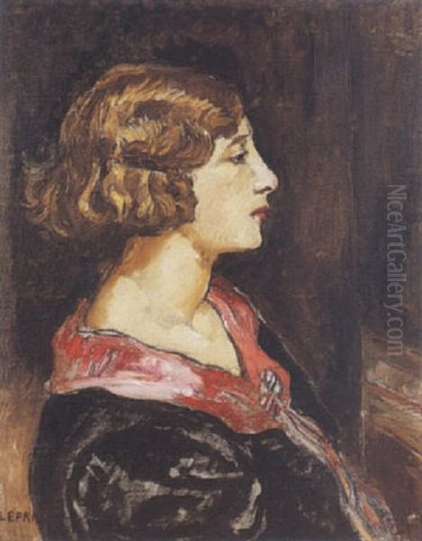 Portrait De Femme Oil Painting by Marcel Leprin
