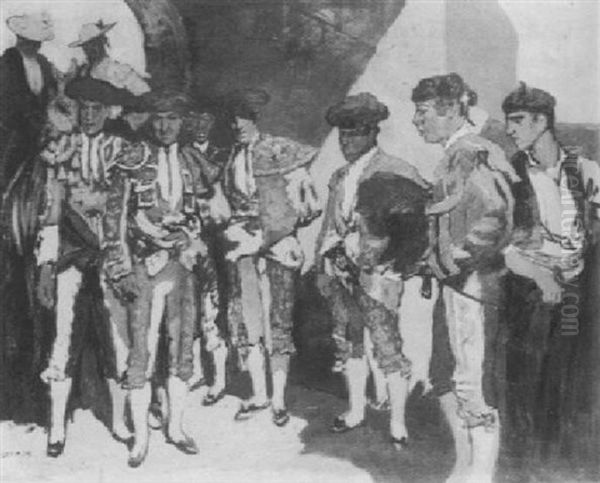 Toreadors Oil Painting by Marcel Leprin