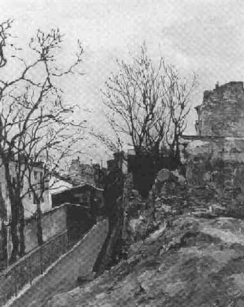 Le Maquis A Montmartre Oil Painting by Marcel Leprin