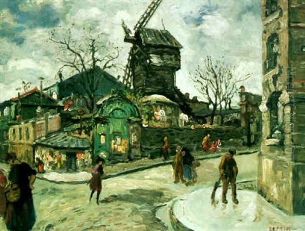 Le Moulin De La Galette Oil Painting by Marcel Leprin
