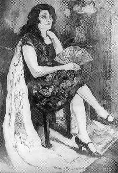 La Femme Au Chale Oil Painting by Marcel Leprin