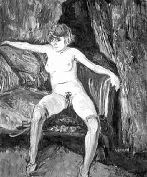 Le Modele Nu Posant Oil Painting by Marcel Leprin