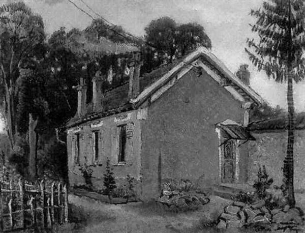 Maison Au Toit Rouge Oil Painting by Marcel Leprin