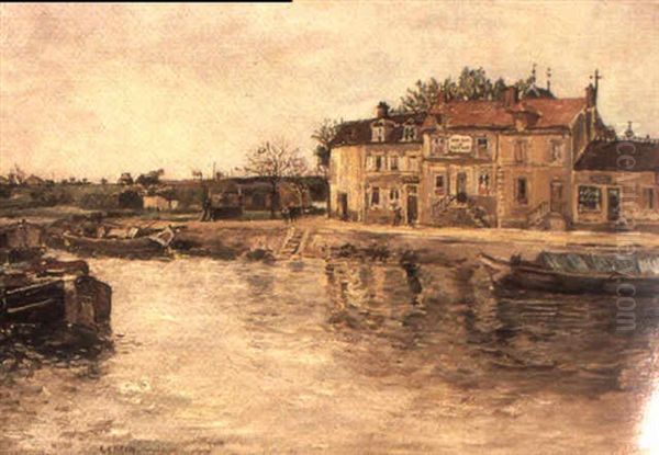 Peniche A Saint-mammes Oil Painting by Marcel Leprin