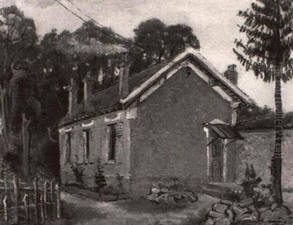 Maisonnette Au Toit Rouge Oil Painting by Marcel Leprin