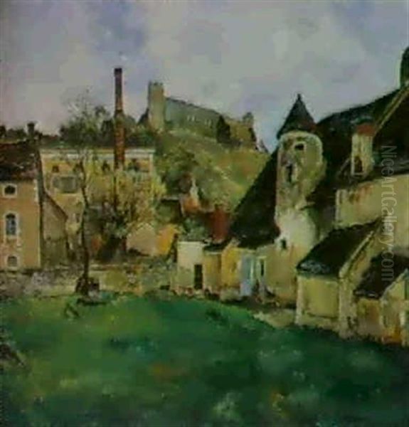 Le Chateau De Druyes-les-belles-feuilles Oil Painting by Marcel Leprin