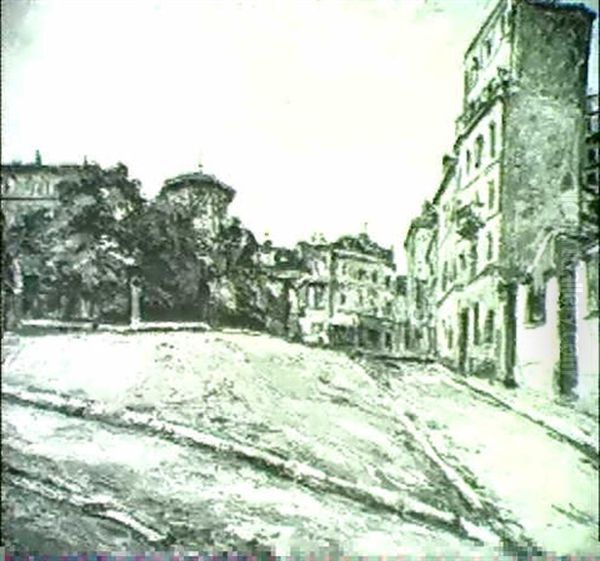 Sur La Place Du Village Oil Painting by Marcel Leprin