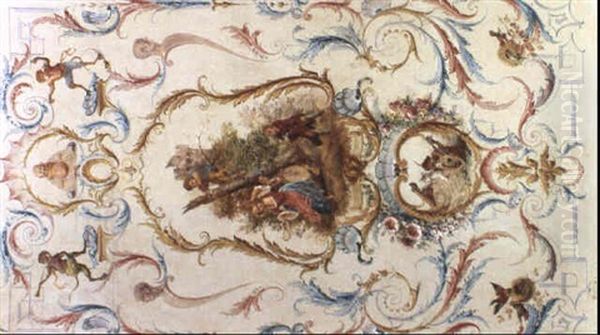 Jeux D'enfants, Singe Et Chat Musiciens Oil Painting by Jean-Baptiste Leprince