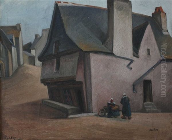 Maisons De Village Oil Painting by Jules Leray