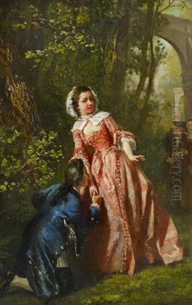 Das Rendezvous Oil Painting by Prudent Louis Leray