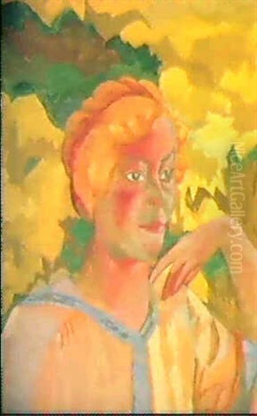 Portrait Of O. Ikonikova Oil Painting by Nadezhda Vladimirovna Lermontova