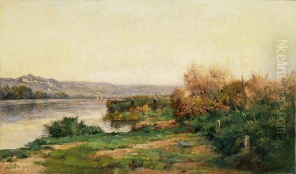 Nanterre Seine Oil Painting by Louis Eugene Leroux