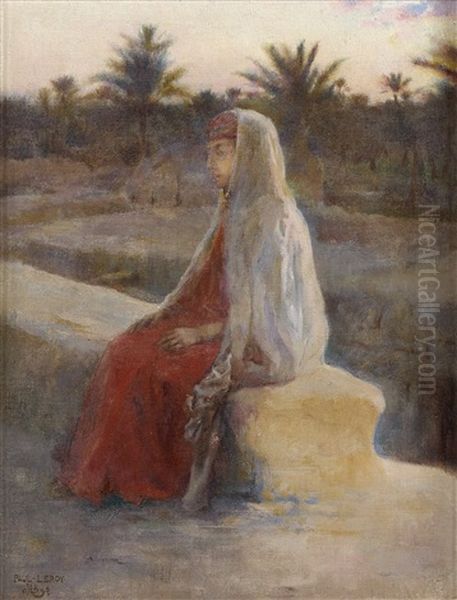 Soir A Nazareth Oil Painting by Paul Alexandre Alfr. Leroy