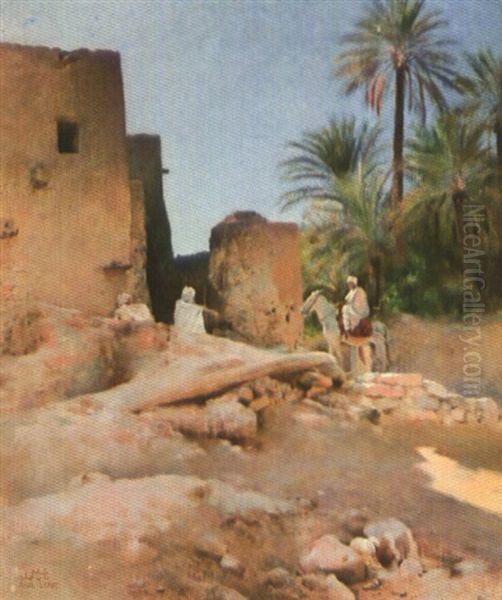 Cavalier Dans L'oasis Oil Painting by Paul Alexandre Alfr. Leroy