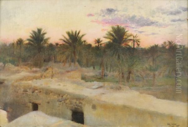 Crepuscule En Elgerie Oil Painting by Paul Alexandre Alfr. Leroy