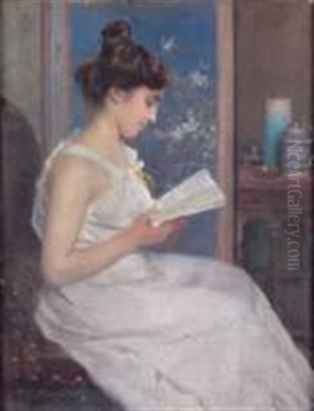 La Lecture Oil Painting by Paul Alexandre Alfr. Leroy