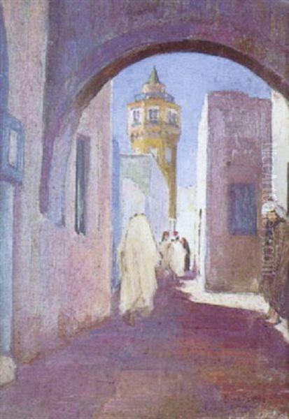 Aux Abords De La Mosquee Oil Painting by Paul Alexandre Alfr. Leroy