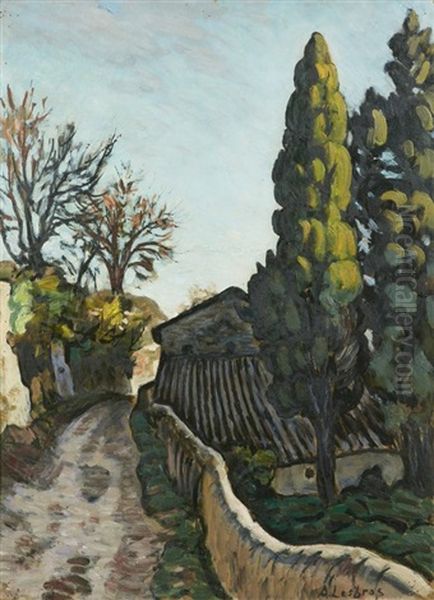 Le Chemin A Villeneuve Oil Painting by Alfred Lesbros