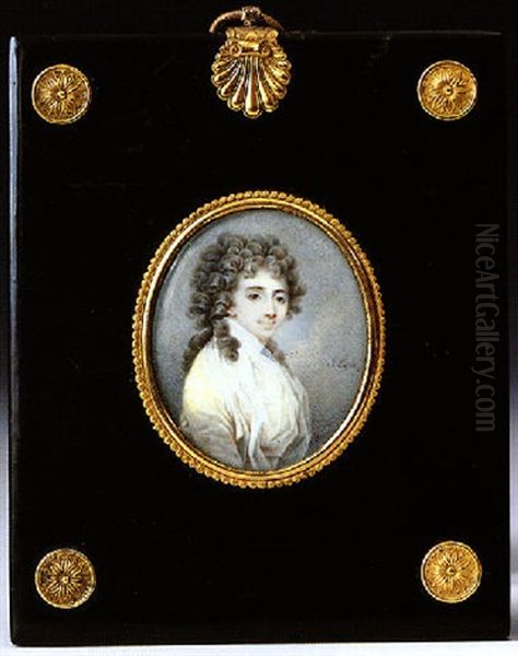 Bildnis Einer Jungen Dame Mit Weissem Schal Oil Painting by Joseph Leski