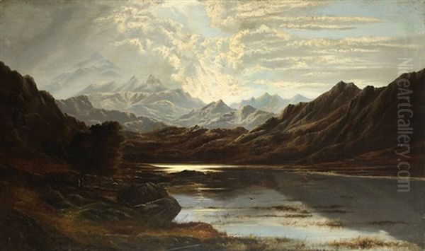 Mountainous Landscape (snowdon, Wales) Oil Painting by Charles Leslie