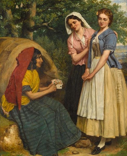 The Fortune Teller Oil Painting by George Dunlop, R.A., Leslie