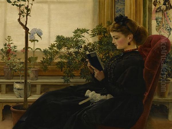 Her Favorite Pastime Oil Painting by George Dunlop, R.A., Leslie
