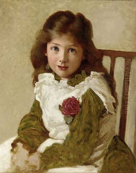 Portrait Of The Artist's Daughter Oil Painting by George Dunlop, R.A., Leslie