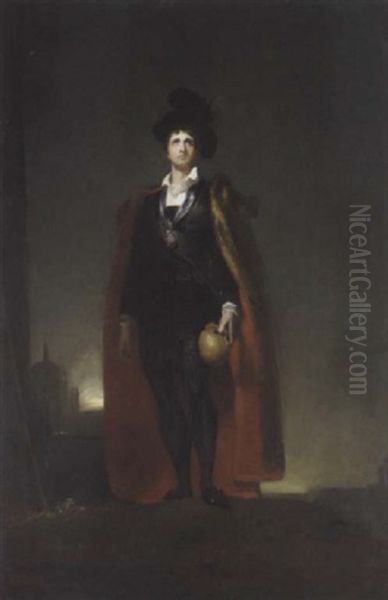 Portrait Of John Philip Kemble As Hamlet Holding The Skull Of Yorrick Oil Painting by George Dunlop, R.A., Leslie