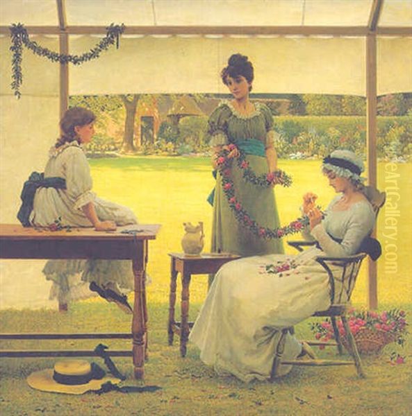 The Garland Oil Painting by George Dunlop, R.A., Leslie