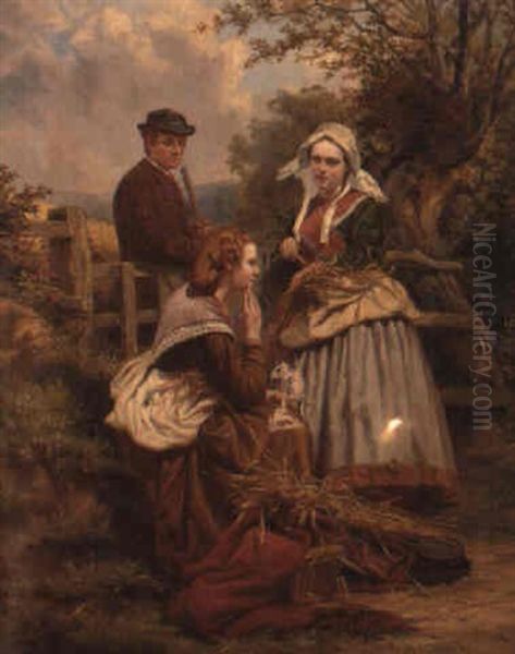The Gleaners Oil Painting by George Dunlop, R.A., Leslie
